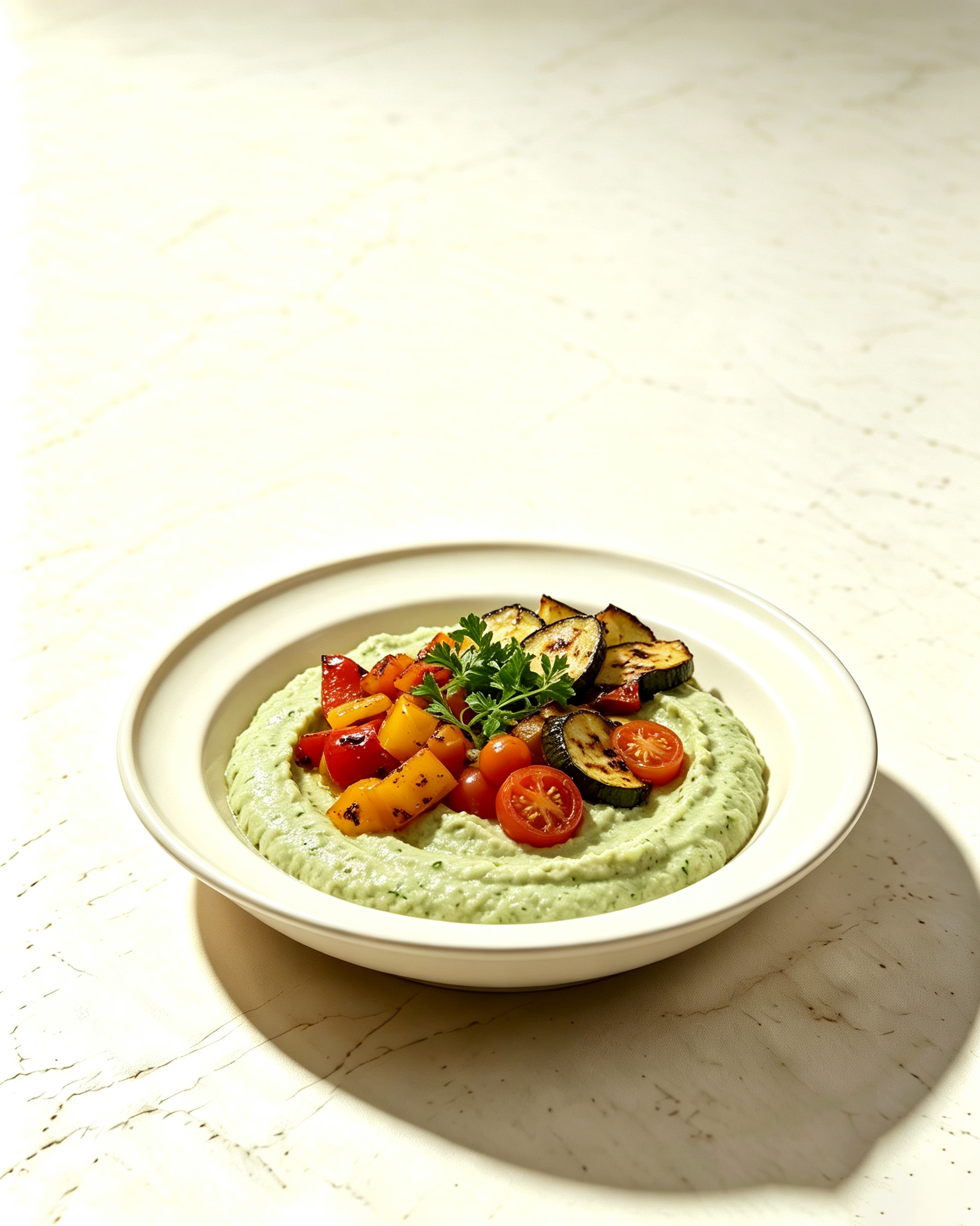 Roasted Vegetable Hummus Bowl